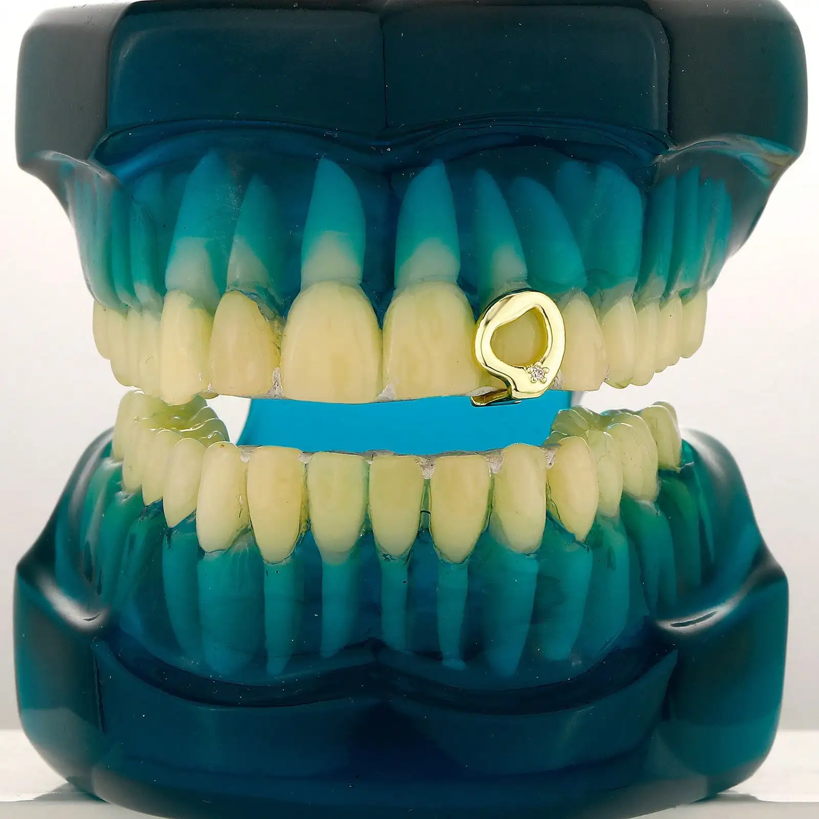 Pendiente dental de oro para hombre con un solo diente hueco, estilo hip hop, con diamantes, joyería dental, regalo para rapero/fiesta