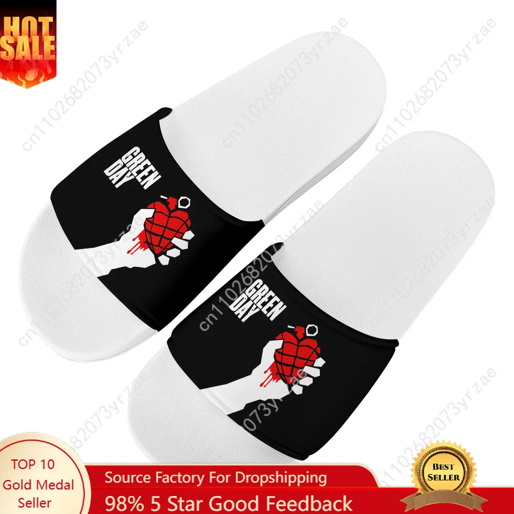 

Green Day Sandals Home Slippers Water Shoe Mens Womens Personalized Teenagers Sandal Bathroom Beach Swimming Pool Custom Slipper