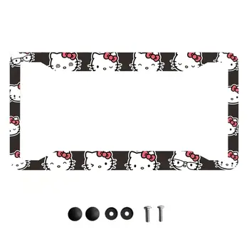 Rámeček na poznávací značku auta Hello Kitty, anime, Sanrio KT, držák poznávací značky, kryt, autopříslušenství 8 nejlepší prodej Kryt demonstrace Sanrio - №1