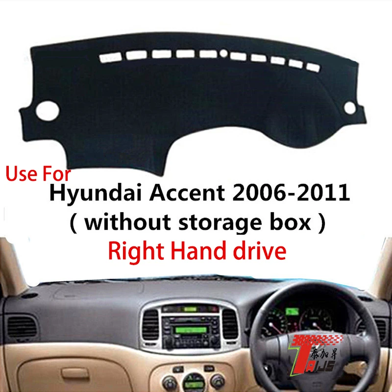 

TAIJS factory Sun protection high-end Suede dashboard cover for Hyundai Accent 2006-2011 Right hand drive hot selling