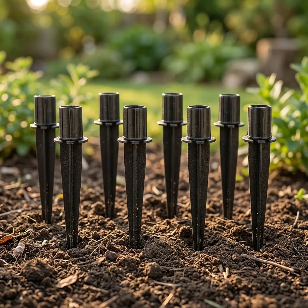 8 Pack Ground Stakes Compatible With Solar Lights Outdoor Garden Lamp Post Spare Spikes Anchors With Cone Shape Stop