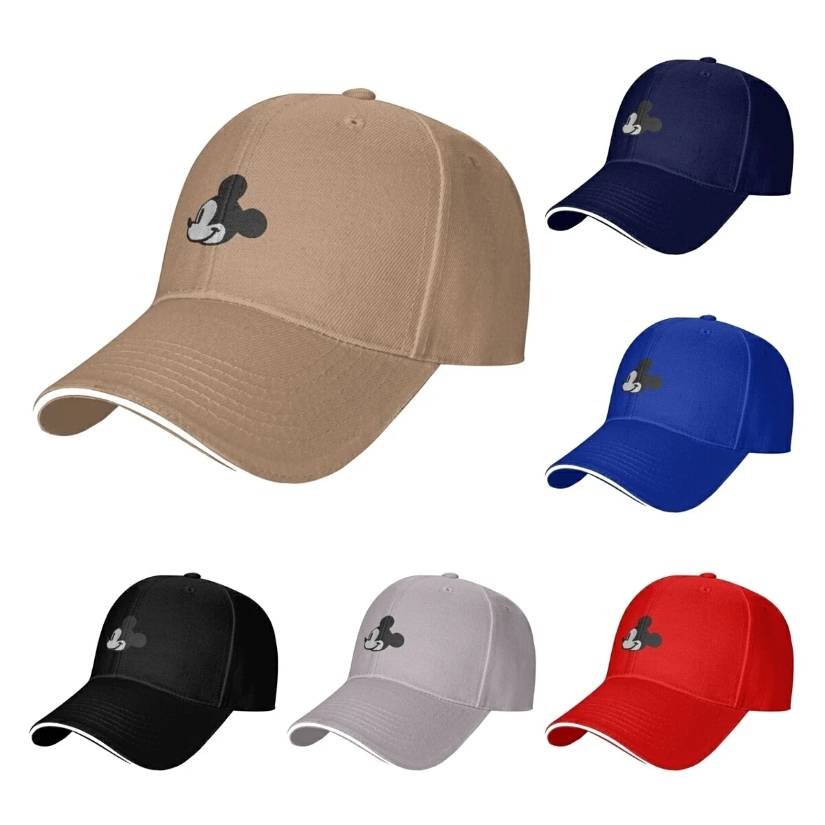 

Mickey Mouse Logo Baseball Caps Casual Cartoon Sandwich Cap for Men Women Adjustable Headwear Sport