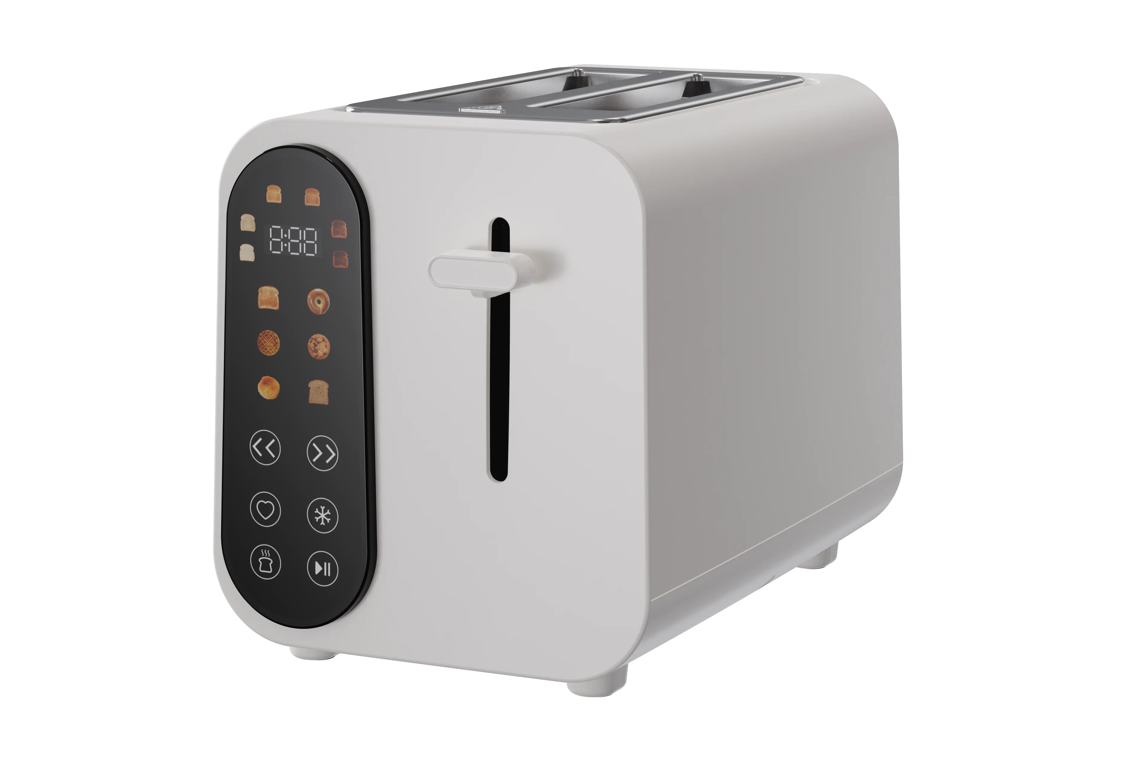 Multifunction 2‑Slice Electric Toaster Touch Screen Digital Timer Shade Control Extra Lift Kitchen