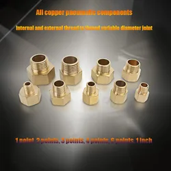 Pneumatic Components Copper Fittings Internal And External Threads Threaded Variable Diameter Joints 1/2/3/4/6 Points/1 Inch