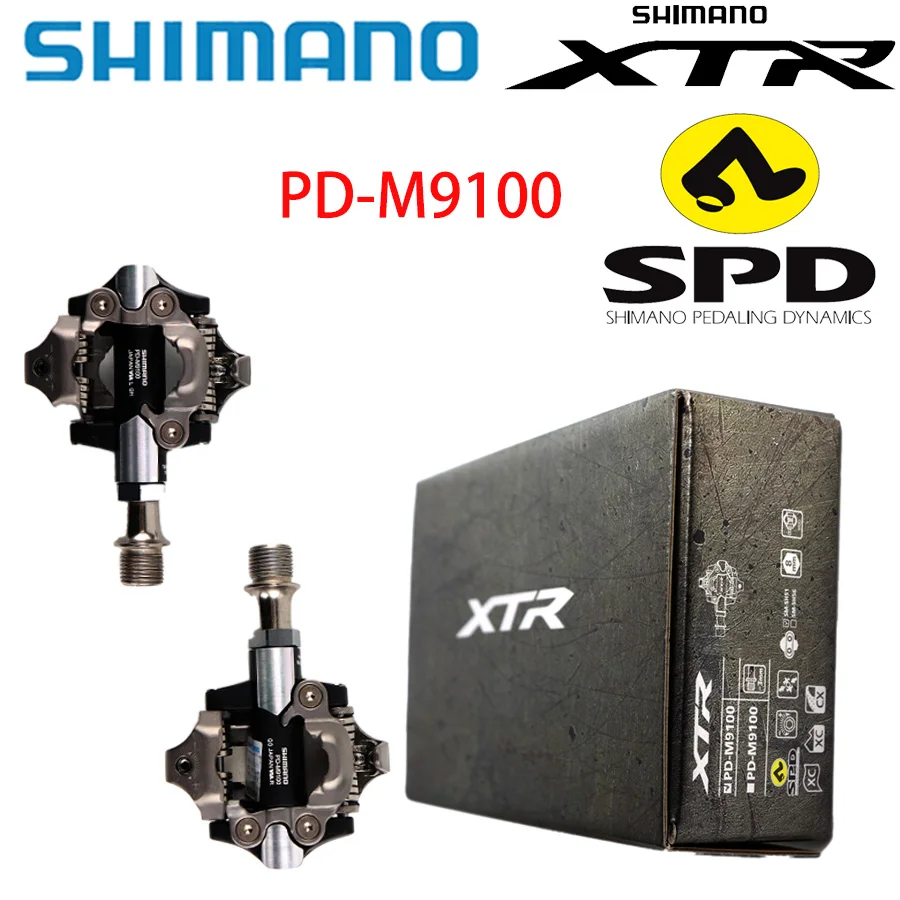 

Комплект гоночных педалей Shimano XTR PD-M9100 SPD для горного велосипеда с креплениями SM-SH51