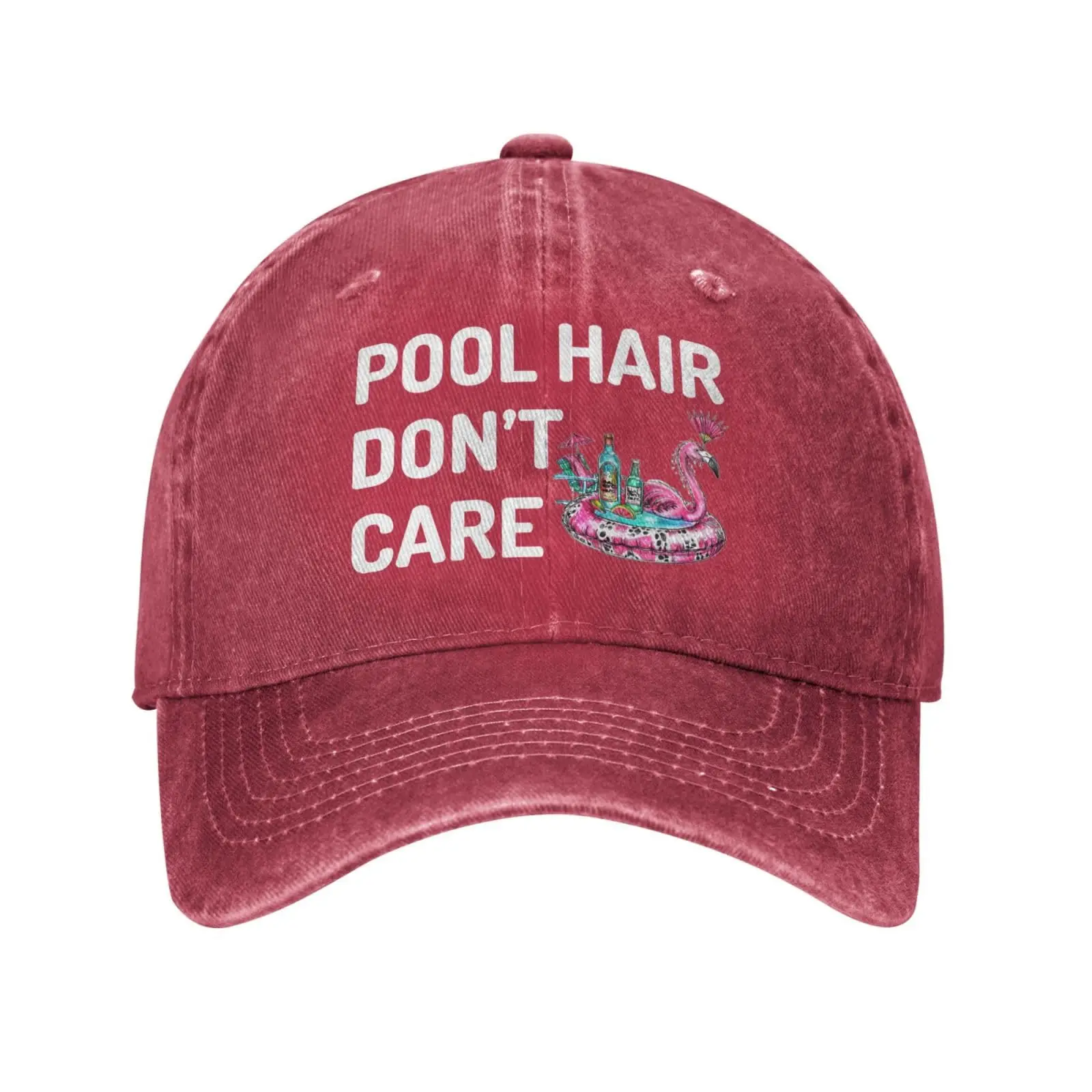 Pool Hair Don't Care Hat for Men Baseball Caps with Design Hats Washed Cotton Dad Cap Women Outdoor Sports Caps