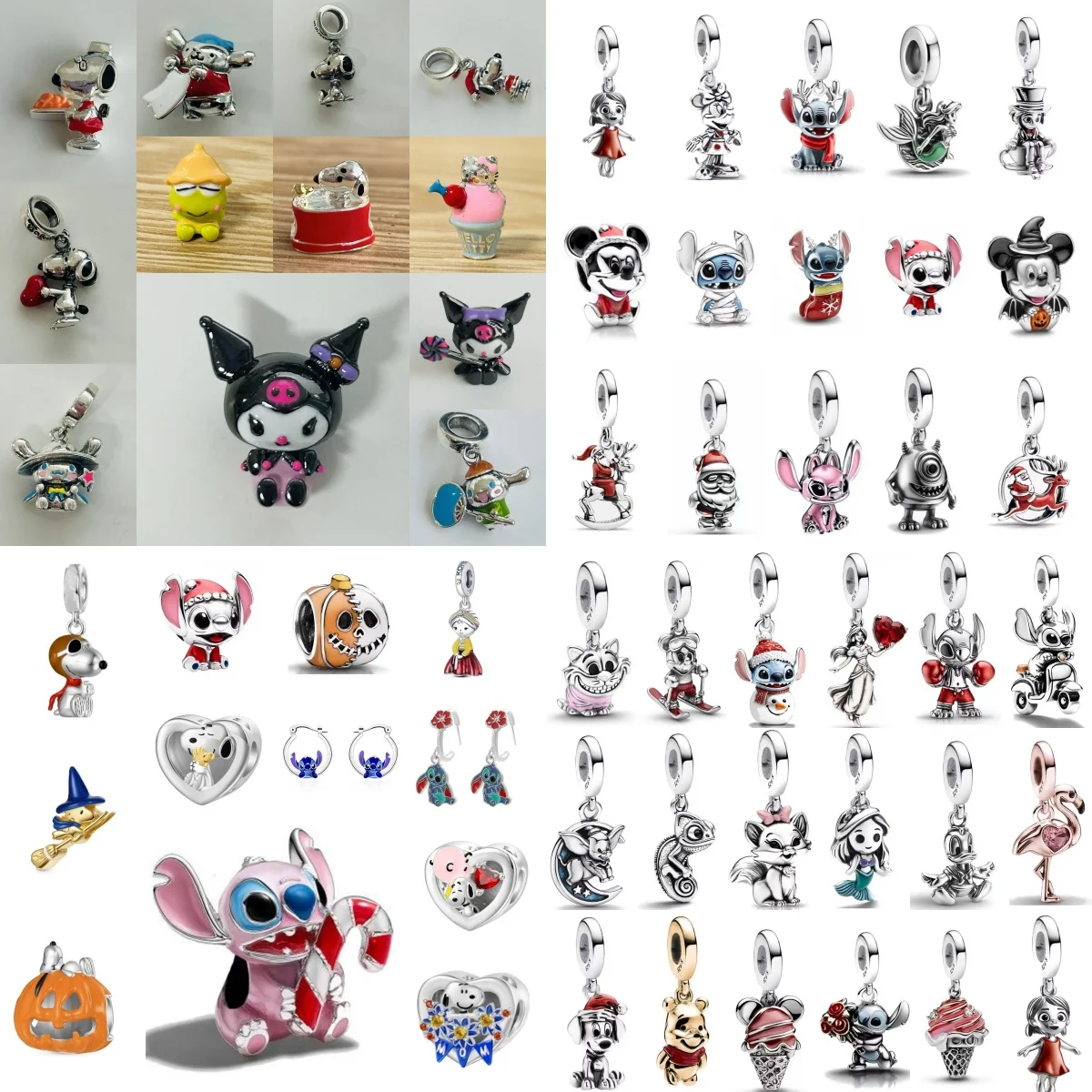 Nuevo Plata de Ley 925 lindo Animal de dibujos animados cachorro, flamenco, calabaza linterna cuentas aptas para pulsera europea accesorios de joyería DIY