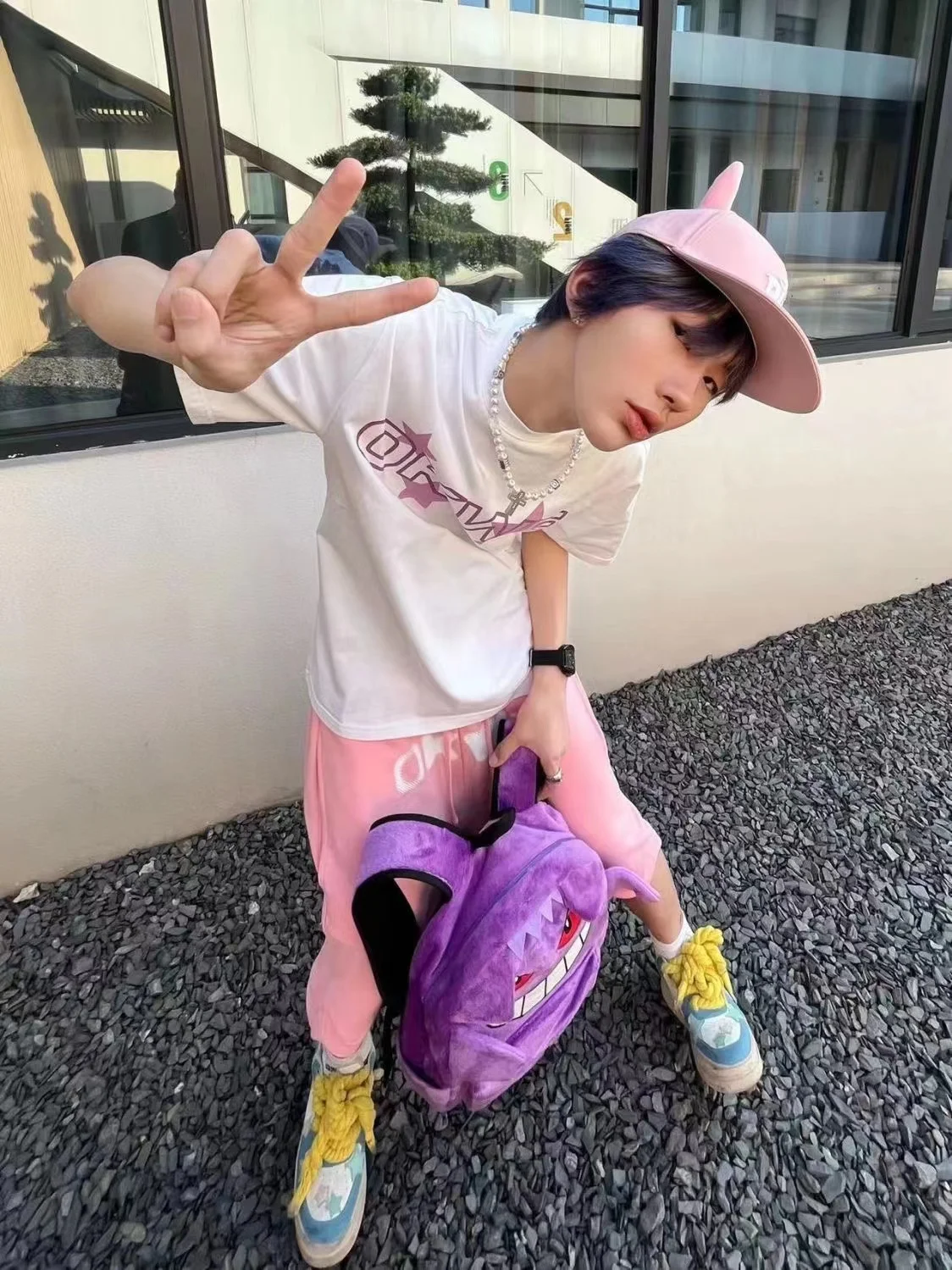 Pokemon Gengar Y2k Backpack Men Women Mobile Coin Purse Children Toy Doll Christmas Phone Key Storage Bag Birthday Present