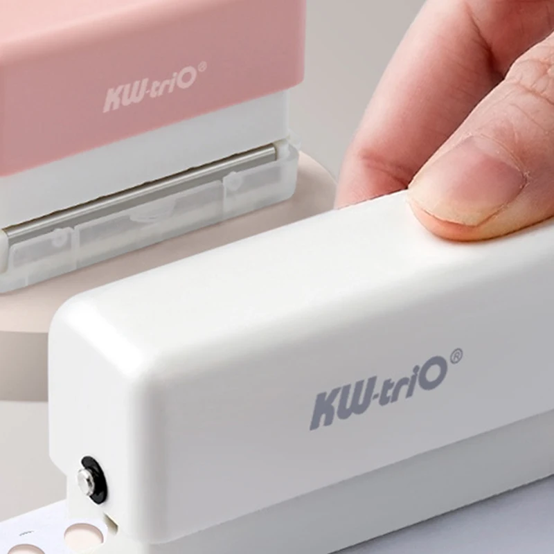 Portable Multifunctional 6 Holes Hole Punch With Crumbs Container Ruler Design Hole Punch Machine Loose Leaf Paper Hole Punch