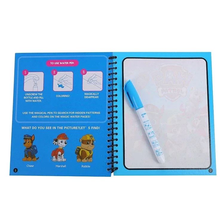 Paw Patrol  Drawing Coloring Books for Kids Magic Water Book with Pen Children Learning Education Toy Baby Montessori