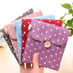 Girl Cotton Linen Sanitary Pad Organizer Purse Napkin Towel Storage Bags Cosmetic Pouch Case Sanitary Napkin Bag
