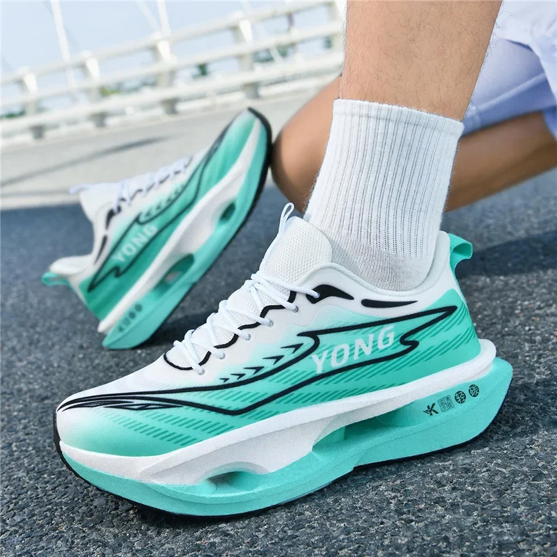 Carbon Board Running Shoes, Men's and Women's Breathable Mesh Sports Shoes, Rebound Shock-absorbing Anti Slip Children's Shoes