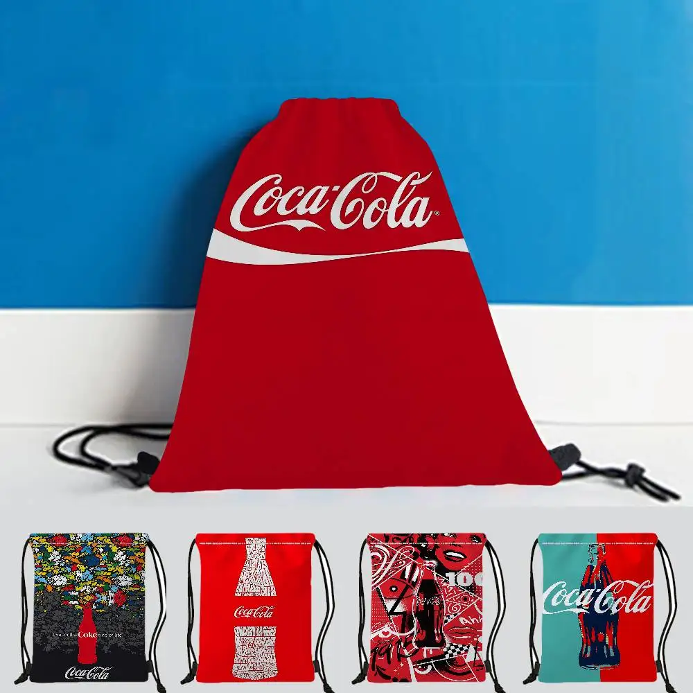 Bolsas con cordón de Coca -cola, bolsas de regalo impresas, bolsa de viaje de 30x40cm, almacenamiento de ropa, bolso de maquillaje