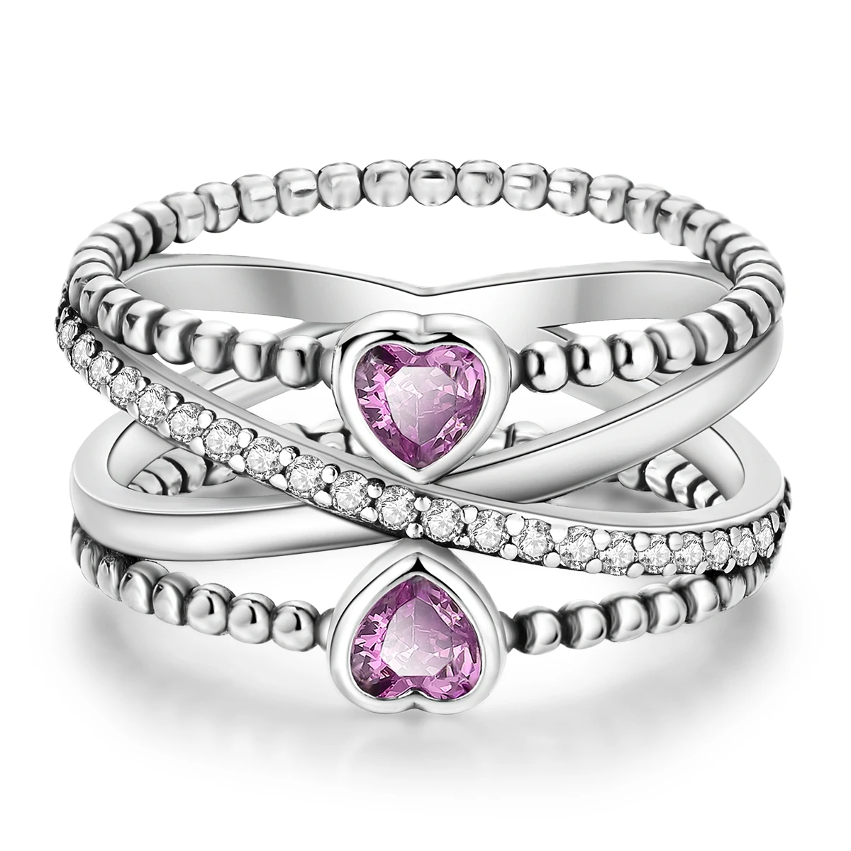 Women's 925 Sterling Silver Firefly Moon Wedding Anniversary Ring