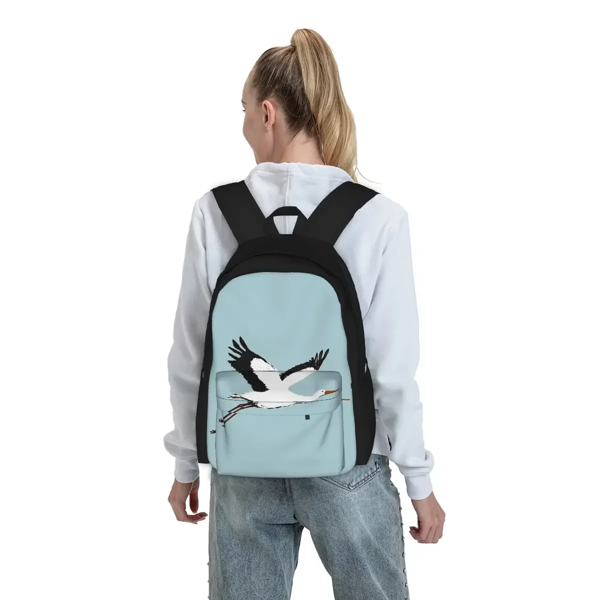 Stork Backpacks Boys Girls Bookbag Students School Bags Cartoon Kids Rucksack Laptop Rucksack Shoulder Bag Large Capacity