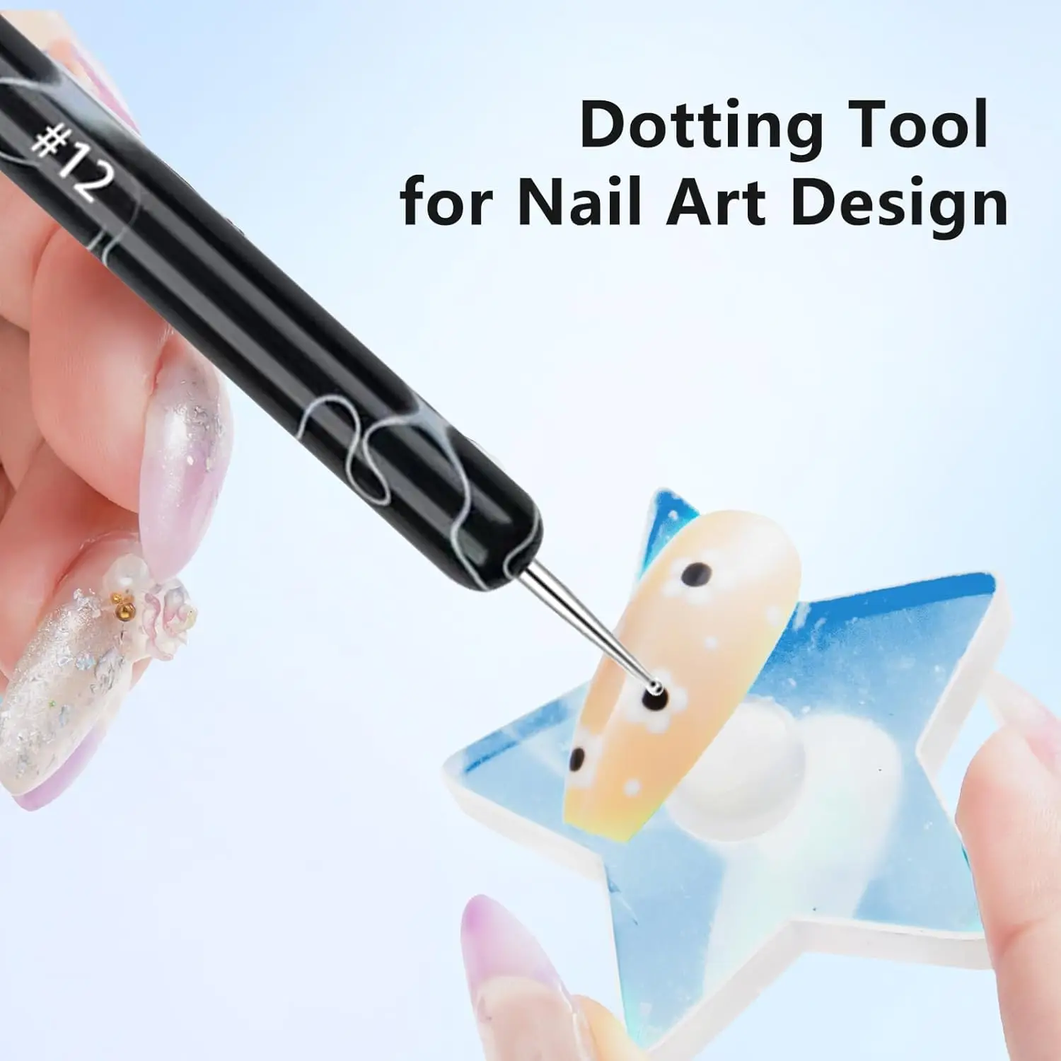 4-teiliges Set Doppelendiger UV-Gel-Nagelbürsten, Zwei-Wege-Poly-Gel-Builder-Bürste mit Dotting-Tool für Nagelverlängerung, Maniküre, DIY – Detail 4