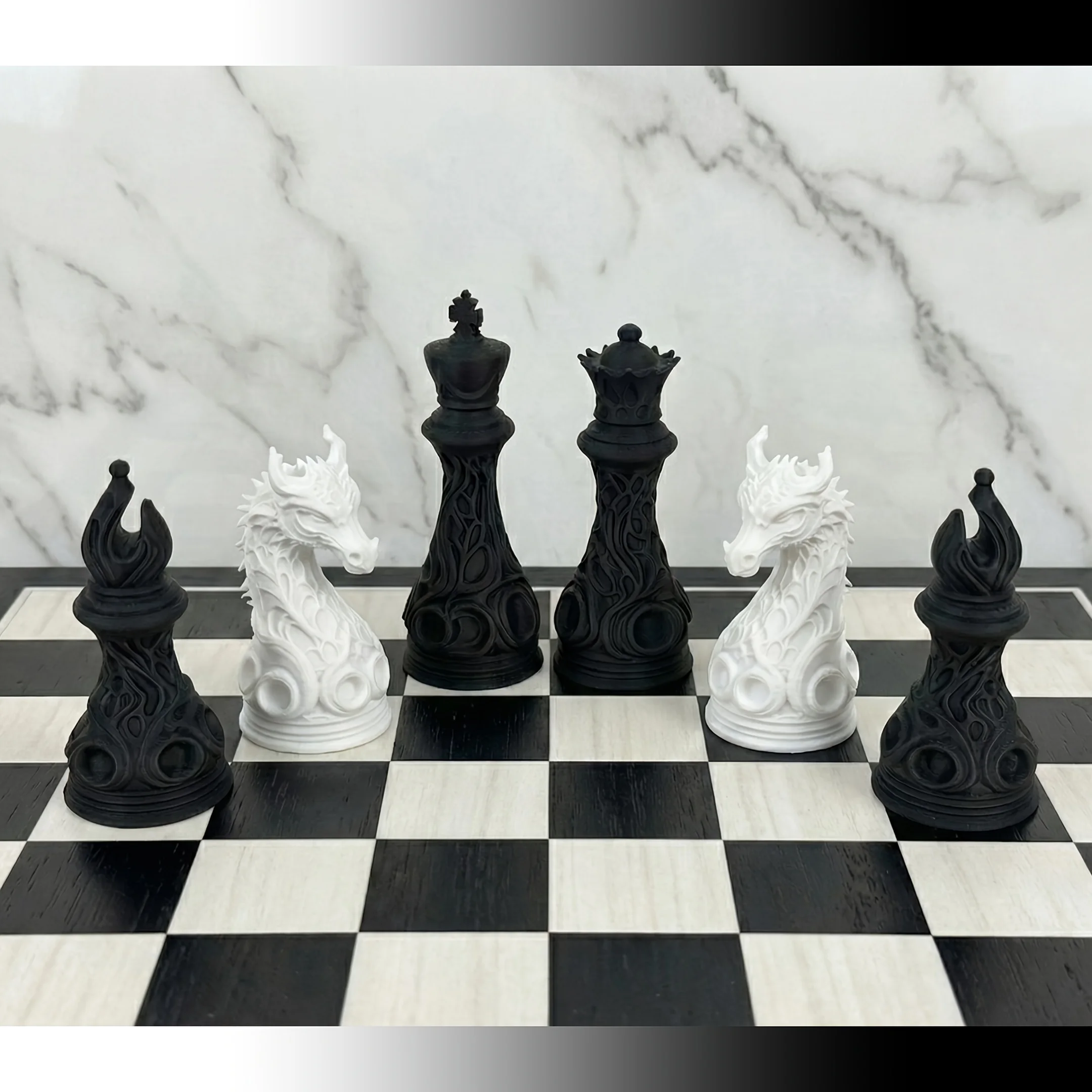 32-piece 3D printed plastic Go - огляд і ціна 3D Printing Chess
