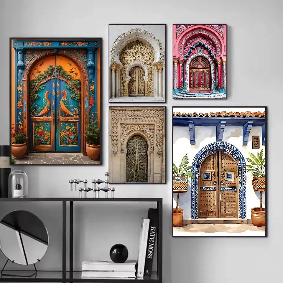 المغرب باب العربية ذاتية اللصق ملصق فني ذاتية اللصق الفن ملصق مضاد للمياه مقهى النوم غرفة جدار ديكور #3