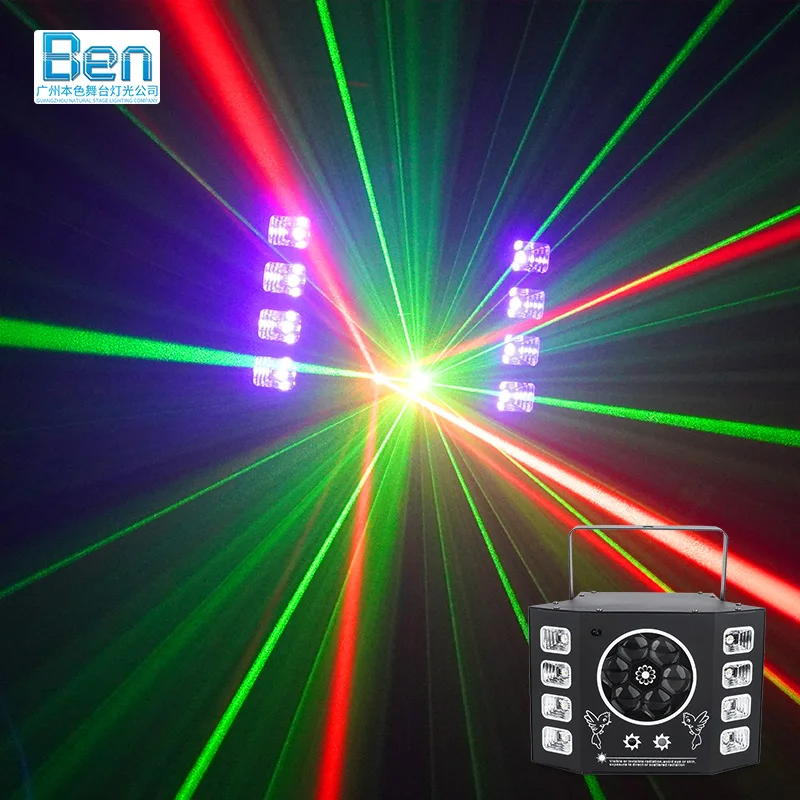 

RGB Strobe Laser Bee Eyes Laser Strobe Light Disco Laser Lights Party DJ Lighting Sound Control DMX512 Stage Laser for Club Bar