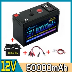 New 12V 100Ah lithium-ion Battery Pack Lithium Iron Phosphate Batteries Built-in BMS For Solar Boat+12.6V Charger