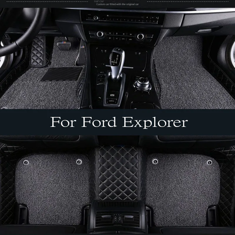 Car Floor Mat For Ford Explorer Classic U502 7seat 2016~2019 Non-slip Pad Waterproof Pads Rugs Leather Floor Mat Car Accessories