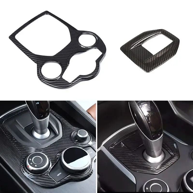 

For Alfa Romeo Giulia Stelvio 2016 2017 2018 2019 Car Accessories ABS Carbon Fiber Center Console Gear Shift Panel Frame Trim