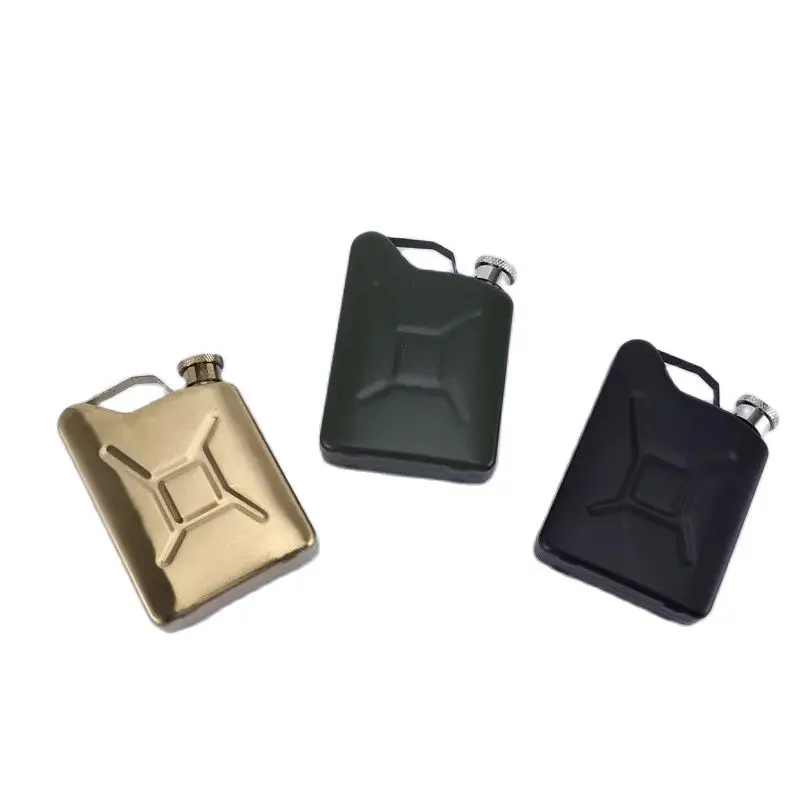 Steel Mini Hip Flask Camping Oil Bucket Pocket Russia Flagon Bar Whisky Bottle 5oz