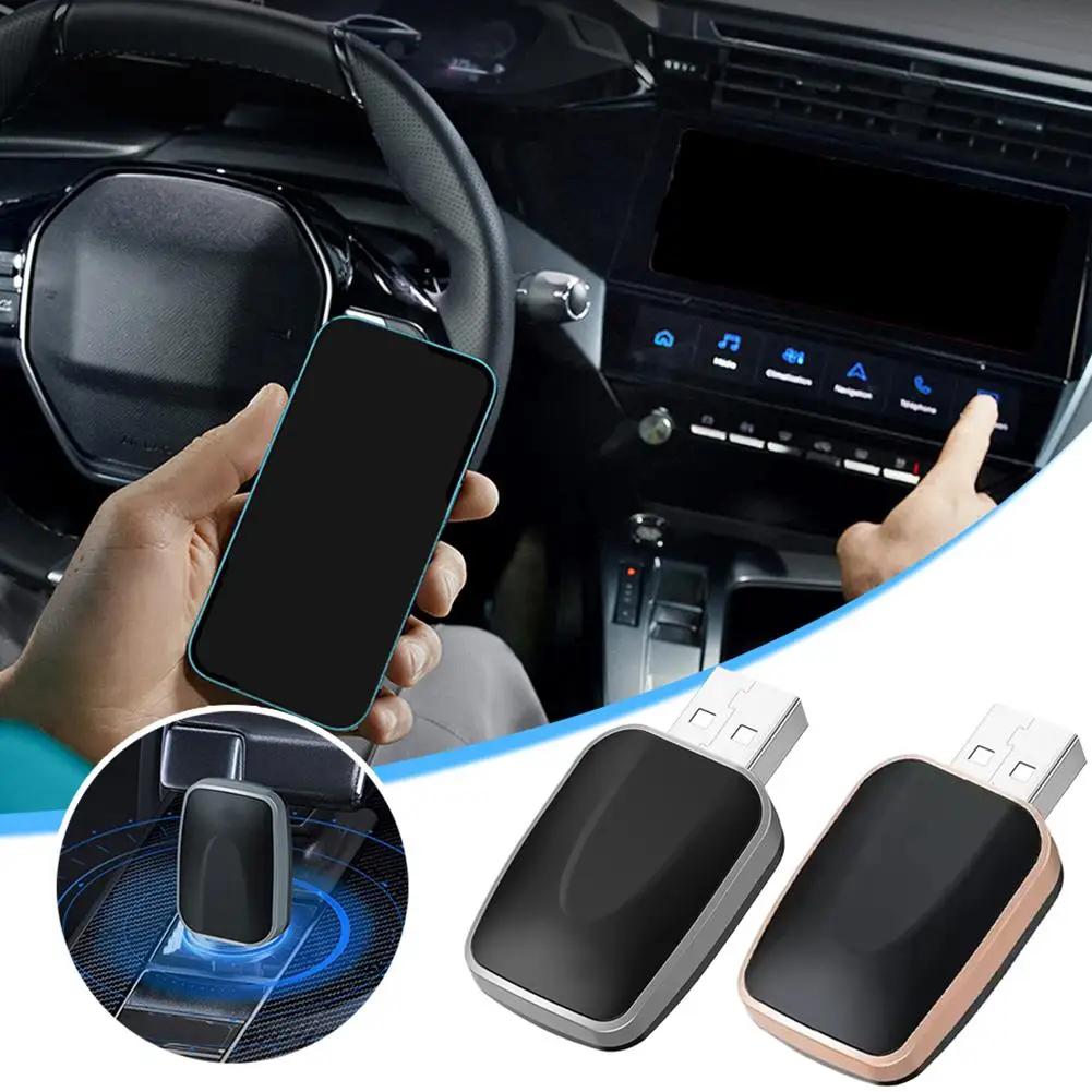 Wired to Wireless Android Auto Wireless Car Adapter Smart Adapter Mini Box WiFi and 2 in Car 1 Wireless AI Box Plug Play H8D8