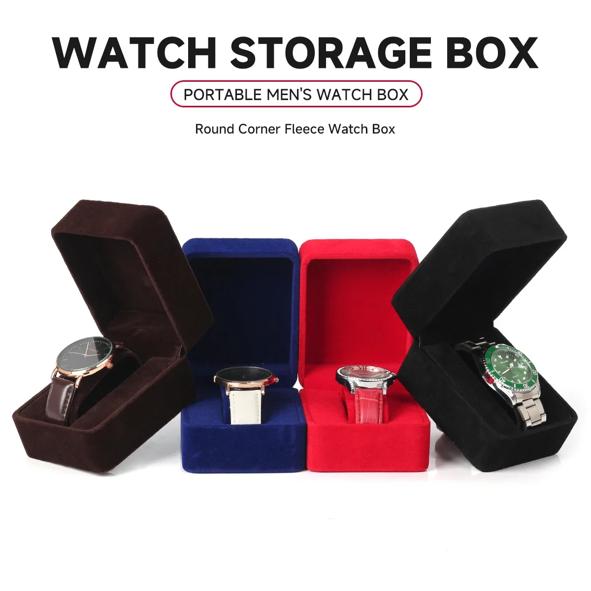 Travel Cases with Luxury Interior Watch Box Jewelry Display Container Watch Holder Short Watch Handmade Watch Container Box