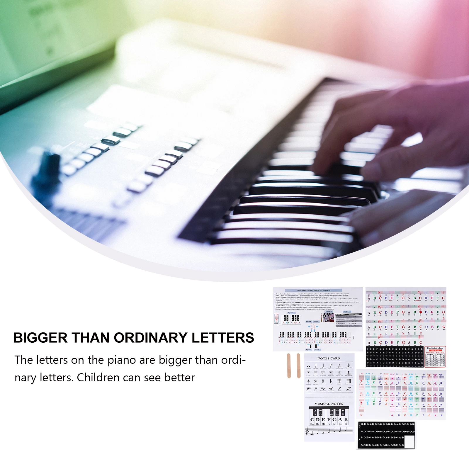 

Piano Keyboard Sticker Stickers Transparent Electronic Label Labels Removable Instrument Supplies