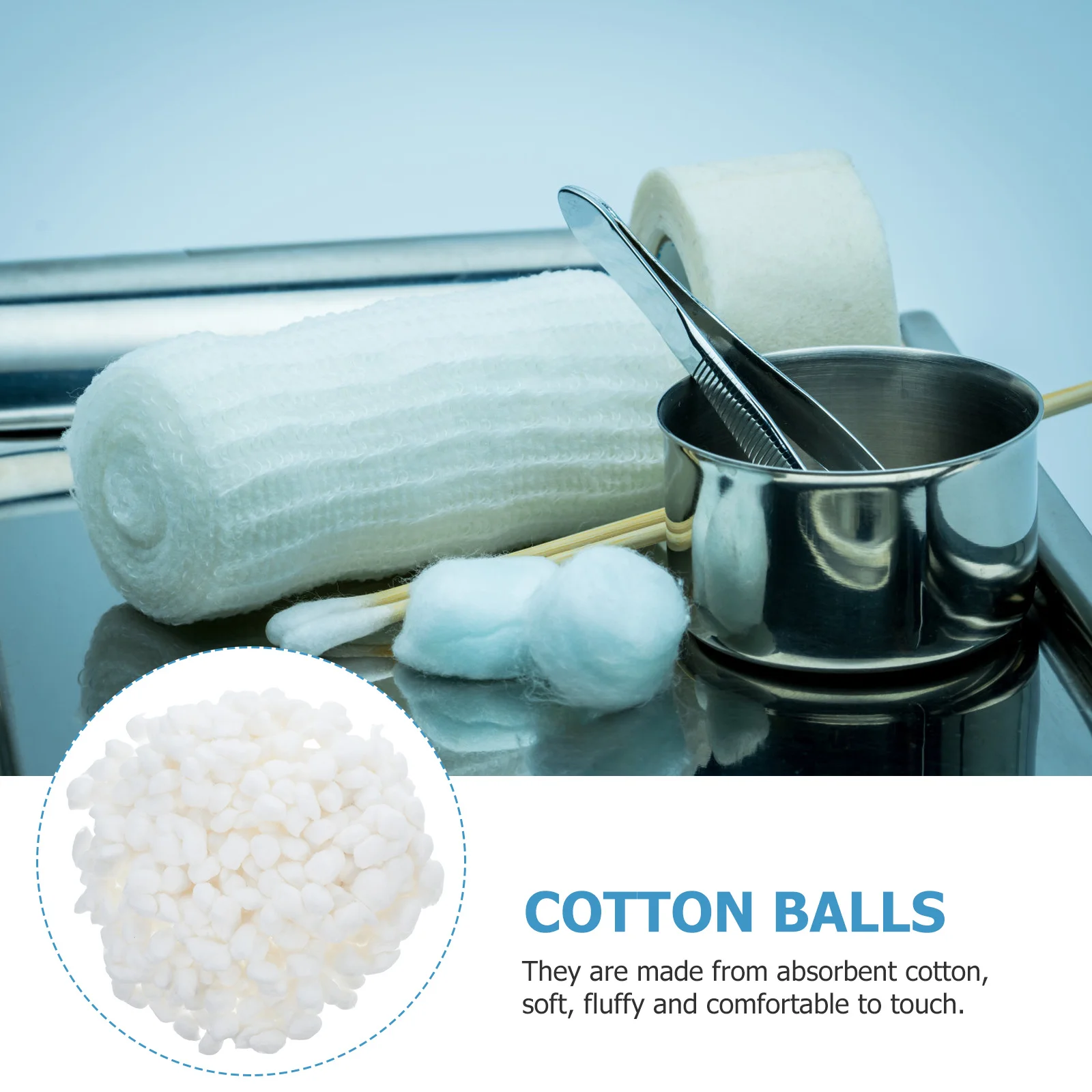 400 Stück medizinische Wattebauschbälle, weich, saugfähig, hautfreundlich, Einweg-Wattbälle für Make-up-Entfernung, Salon