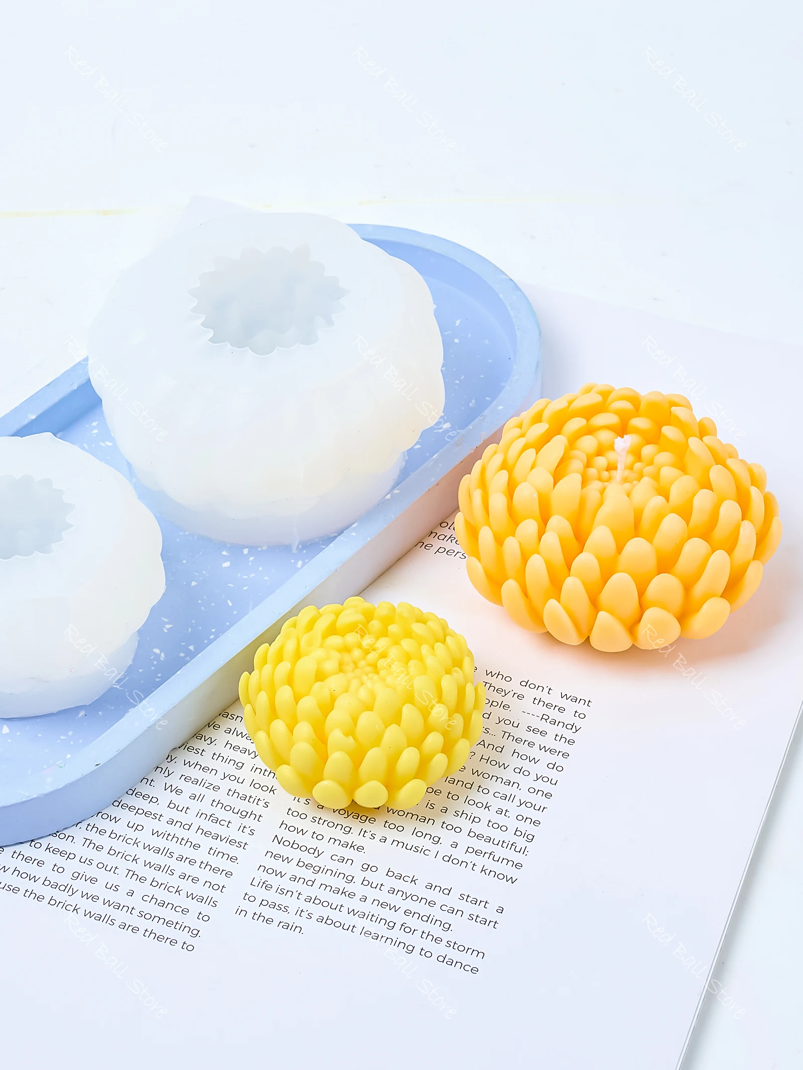 DIY Flower Ball Chrysanthemum Silicone Candle Mold 3D Flower Daisy Handmade Soap Candle Making Supplies Plaster Ornament Molds