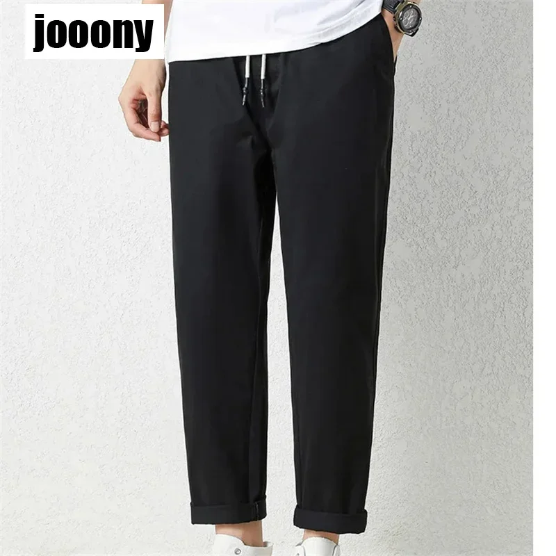 새로운 2023 여름 남성 헐렁한 캐주얼 스트레이트 바지 느슨한 한국 패션 클래식 Simpicity 바지 Pleated Tapered 남성 바지