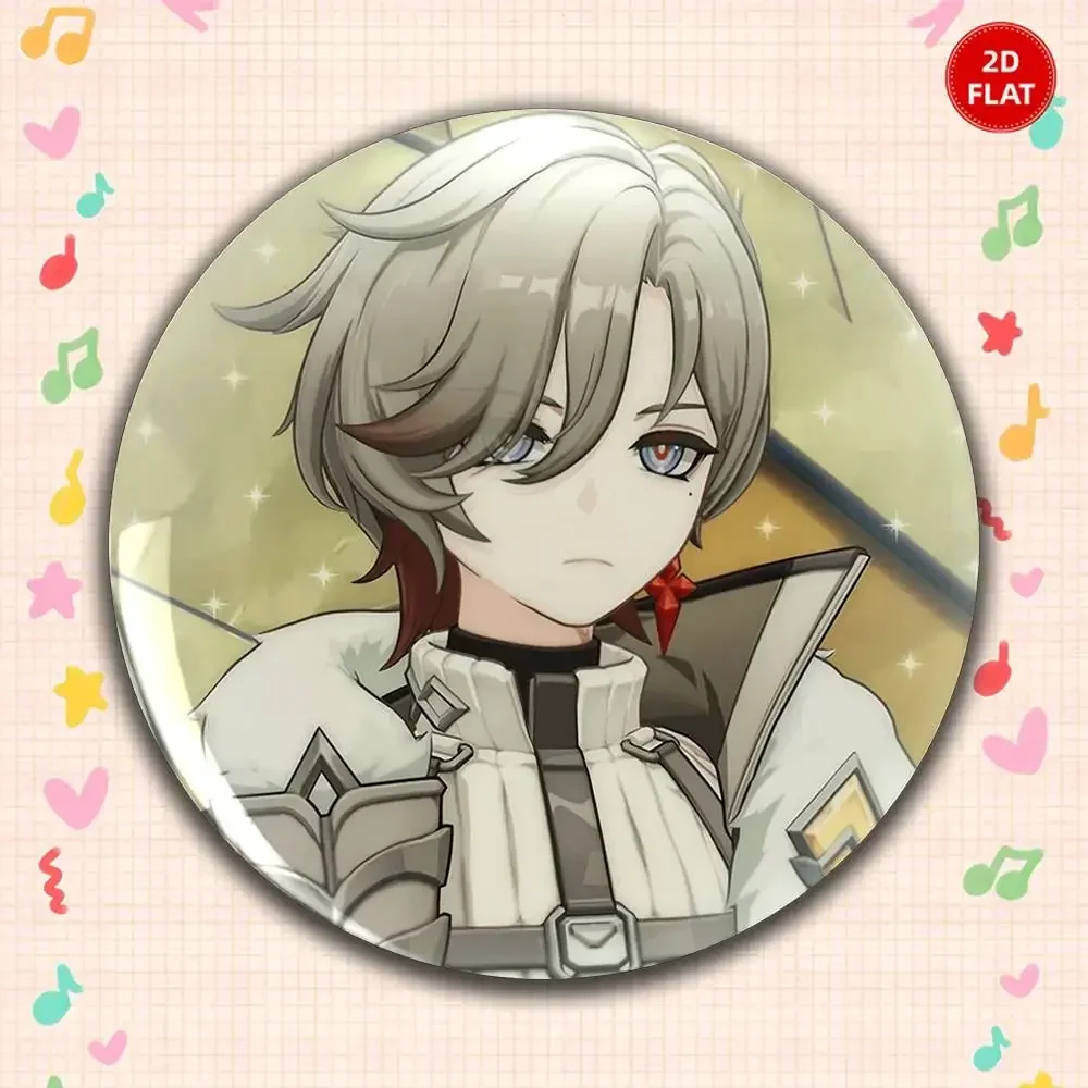 2026 Latest Model Classic Model 2D FLAT Gorgeous Round Anime Plastic Brooch Pin Unisex Lapel Badge Fun Gift
