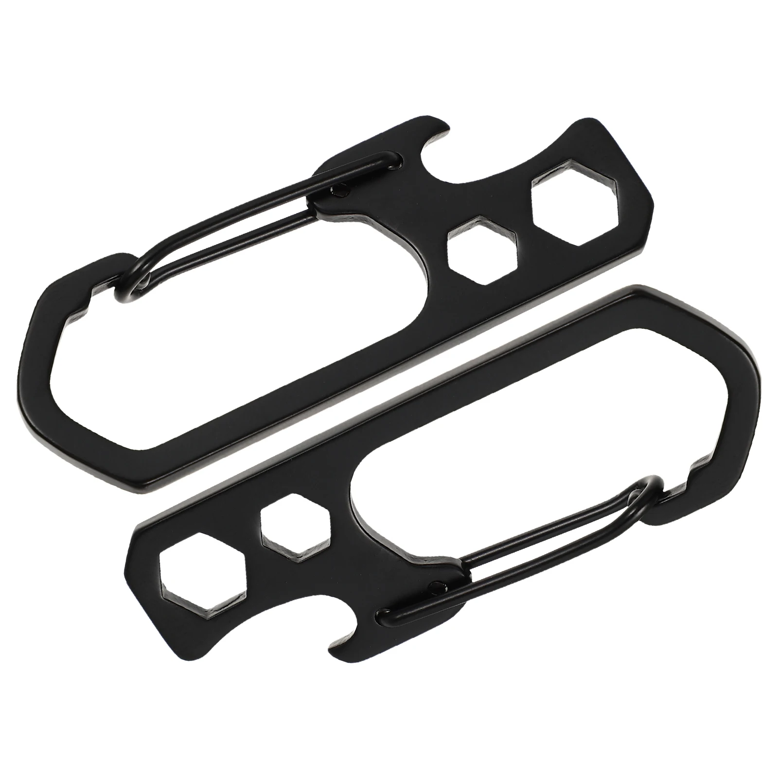 

2Pcs Multi function Keychain Heavy Duty Carabiner Stainless Steel Outer Hexagon Wrench Climbing Buckle Camping Accessories