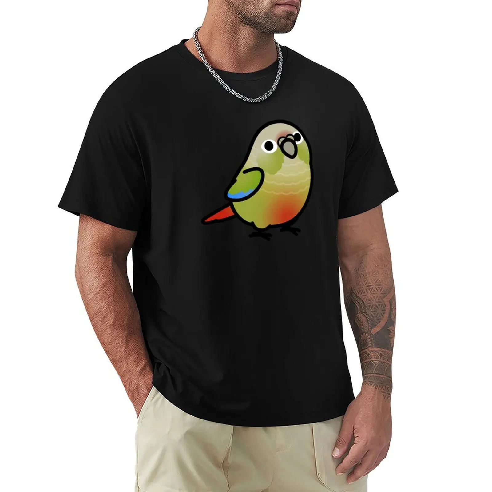 Chubby Cinnamon Green Cheek Conure T-Shirt Simple Casual Short Sleeve Tee