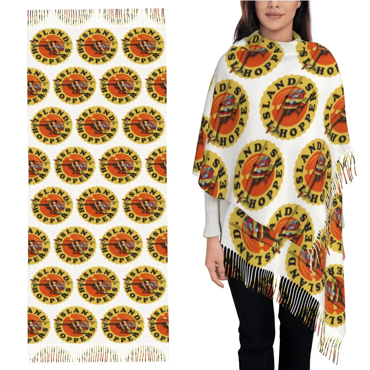 

Island Hoppers Magnum PI шарф с кисточками, женские мягкие теплые шали и накидки, большая осенне-зимняя шаль