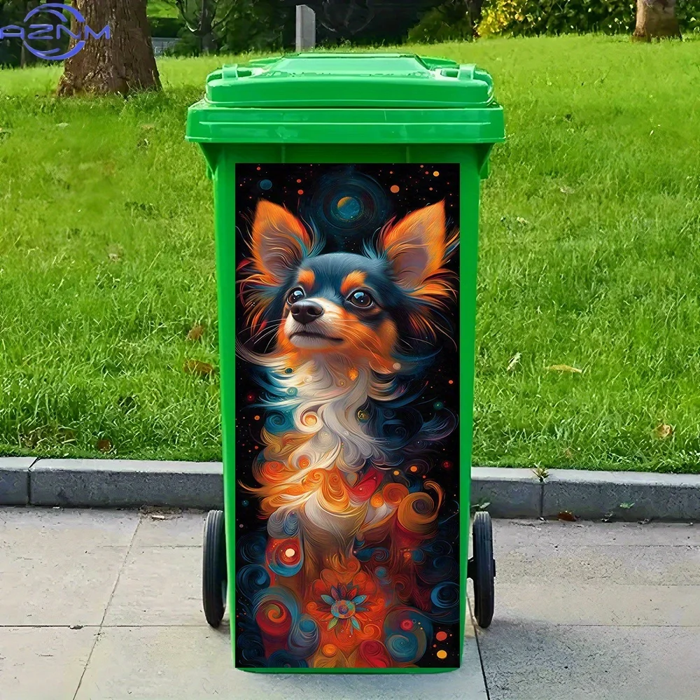 1pc Large Chihuahua Dog PVC Sticker - Removable Waterproof Trash Can Decal, Mexican-Inspired Mexican Hairless Dog Design (Chih