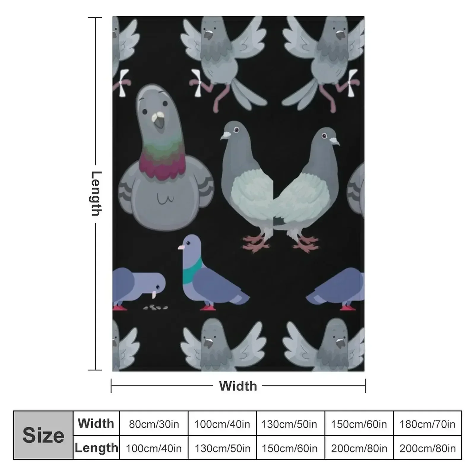 Pigeon pattern-Best gift for for pigeon lovers Throw Blanket couch cozy soft plush fuzzy picnic outdoor blanket