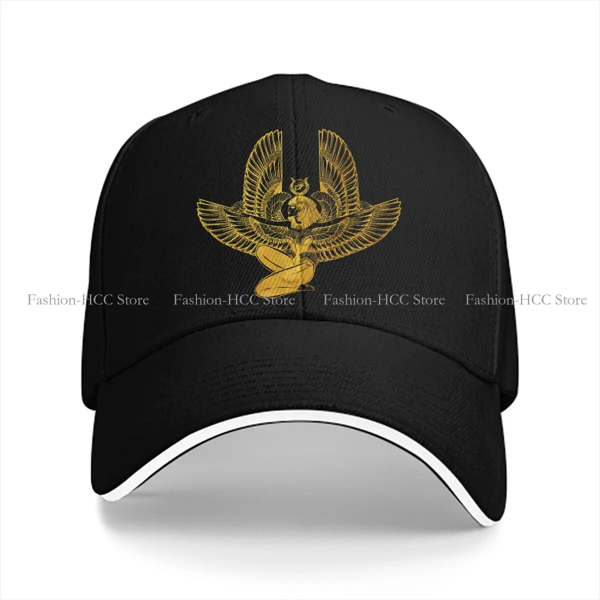 Washed Men's Baseball Cap ISIS Goddess Golden Trucker Snapback Caps Dad Hat Ancient Egypt Egyptian