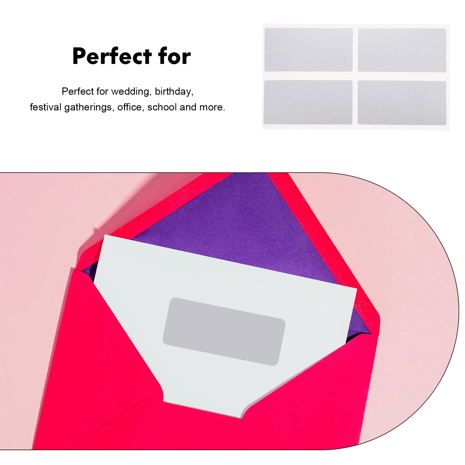 50 Pcs Greeting Card Bright Silver Scratch Stickers Paper DIY off Cards Tickets