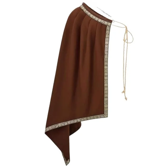 Retro Medieval Shoulder Shawl Renaissance Period Half Shoulder Cowl Neck Cloak Performance Costume Halloween LARP Ethnic Wear