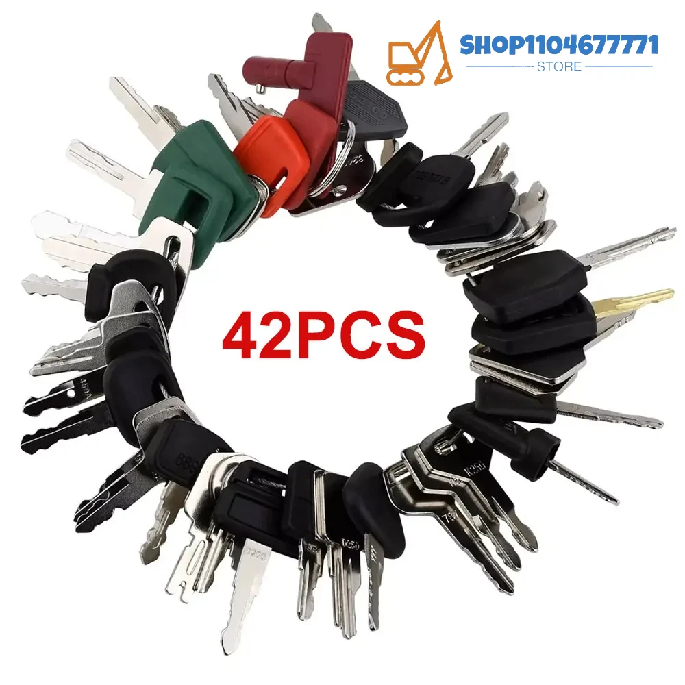 

42 Keys Heavy Equipment Construction Ignition Key For Caterpillars Jcb Yanmar Kobelco For Volvo BOBCAT Hitachi Komatsu Excavator