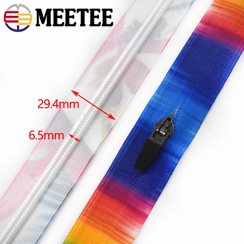 2Meters 5# Printed Nylon Zippers Tape Bag Clothes Backpack Zip Repair Kit Decorative Invisible Zipper Tailor Sewing Accessories