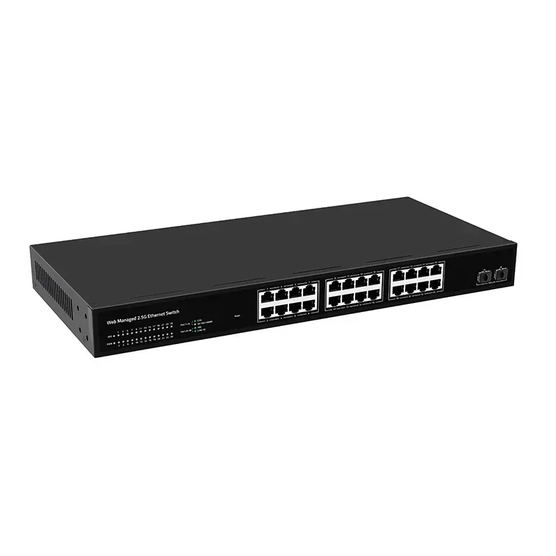 24*2.5G Ports and 4*10G SFP Management Fiber Switch Smart Fan Supported Web UI Configuration Network Switches