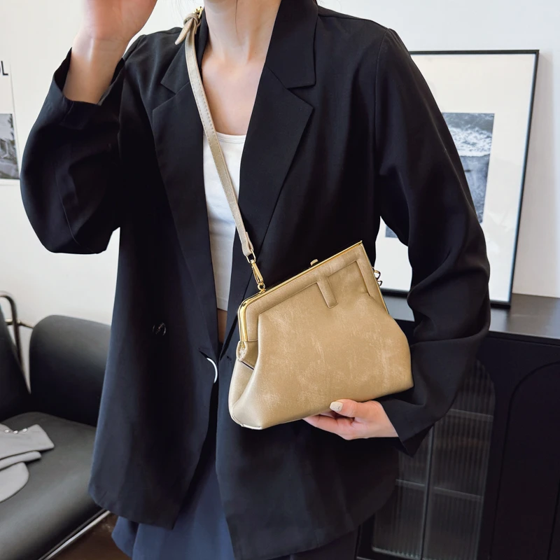 

High End Vintage Women Handbag Luxury Leather Tote Elegant Crossbody Bag Classic Shoulder Designer