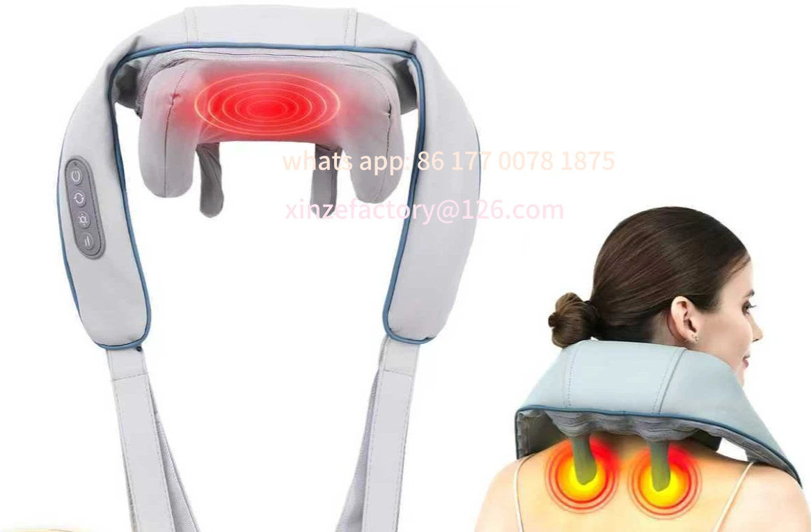 Afbeelding 3: Aanpasbare grensoverschrijdende trapezius- en nekmassage-sjaal met knedende massage, oplaadbaar, met warmtefunctie en compressie.