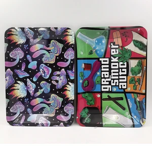 Tobacco Metal Rolling Tray, Cigarette Smoking Accessories, Herb Tinplate Plate, Grinder Tools, Vários Designs, 18x 12.5cm 10 principais vendas bandeja de raw - №8