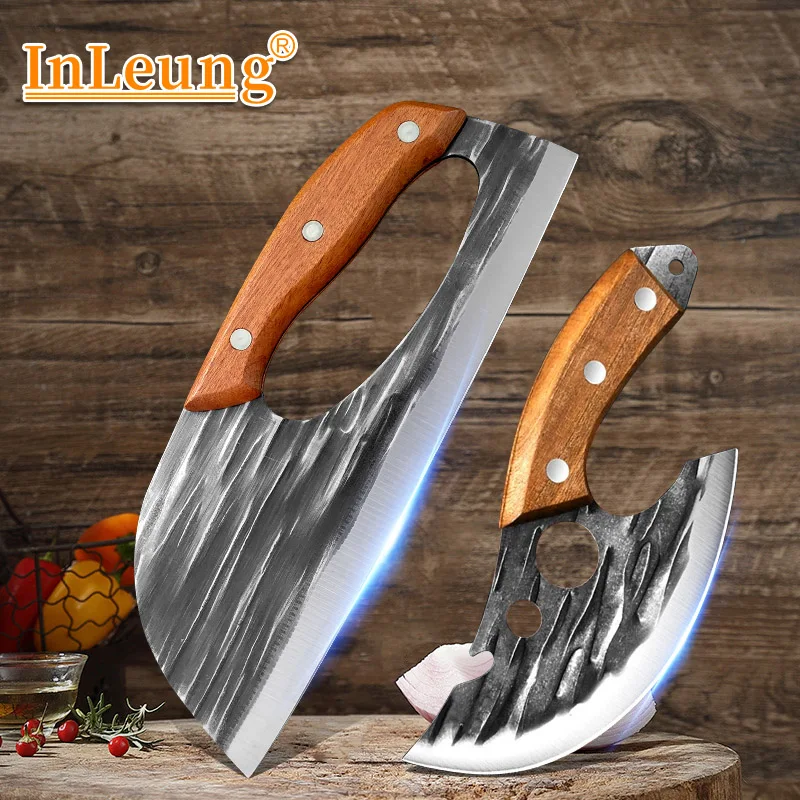 Hand Forged Boning Knife Meat Cleaver Fish Scale Slicing Knife Stainless Steel Sharp for Meat Vegetable Cooking Kitchen Gadgets