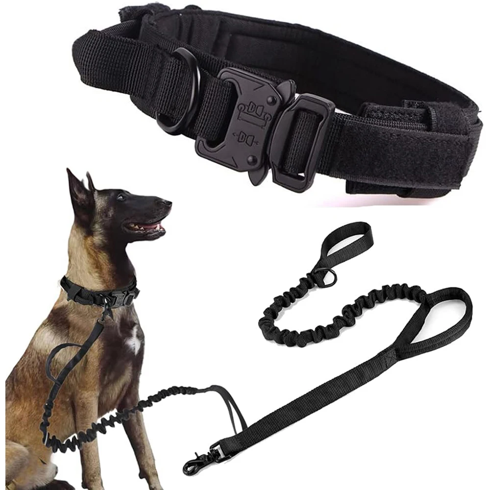 Dog Collar And Leash Set Adjustable Military Training Nylon Dog Collar Military Tactical Dog Collar Adjustable Dog Collar 1PC